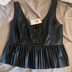 Black leather tank top